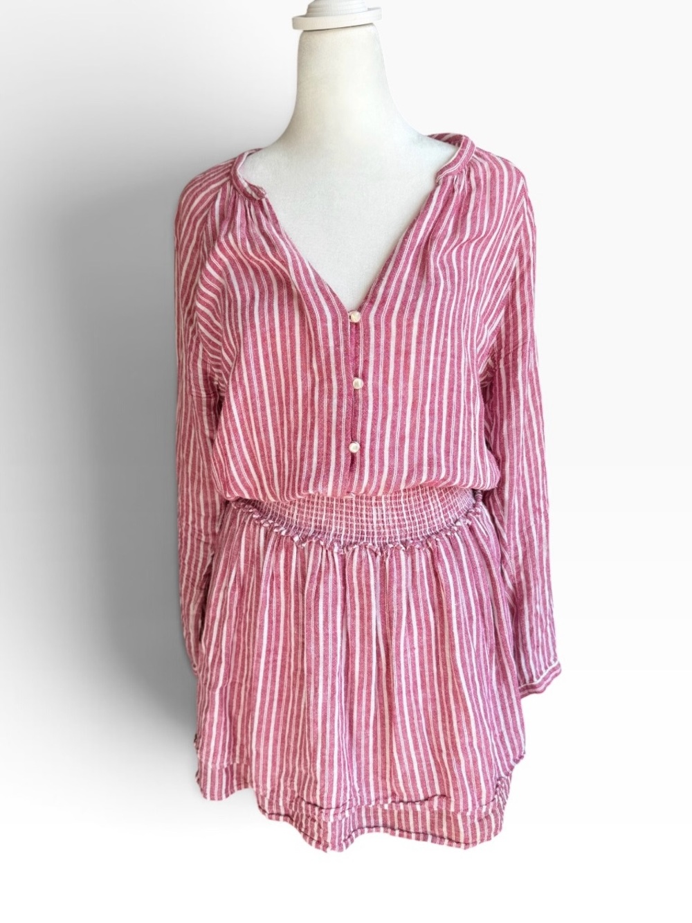 Rails Jasmine Lucia Long Sleeve Linen Blend Dress Sz M